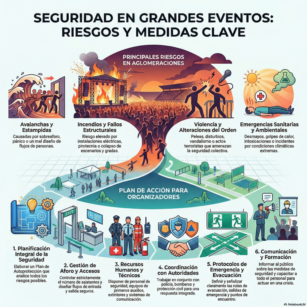 172. Riesgos en espacios públicos y grandes aglomeraciones: eventos, espectáculo