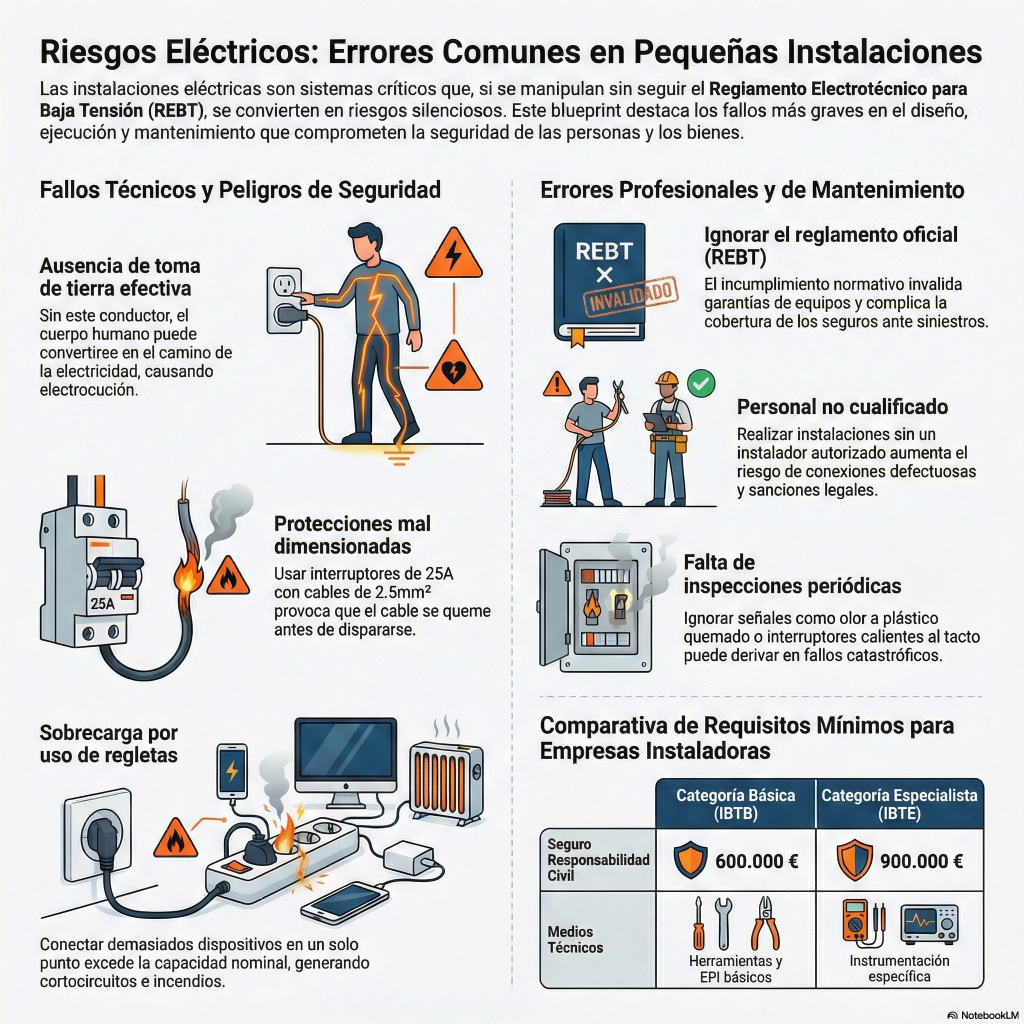 176. Riesgos electricos en pequeñas instalaciones. Errores frecuentes