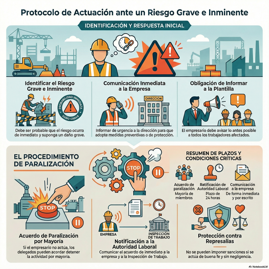 178. Cómo debe actuar un delegado de prevención frente a un riesgo evidente