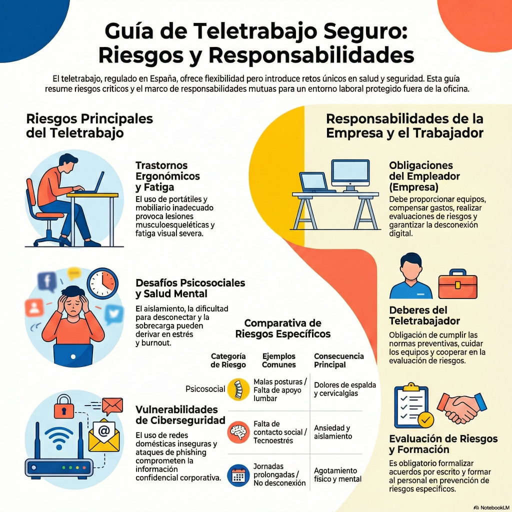 182. Riesgos laborales del teletrabajo. Responsabilidades de la empresa y del trabajador