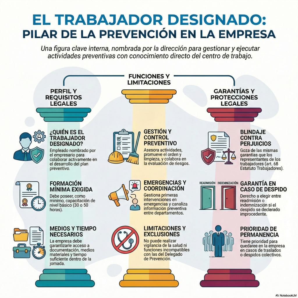 184. Que es un trabajador designado. Cuales son sus funciones, obligaciones y limitaciones