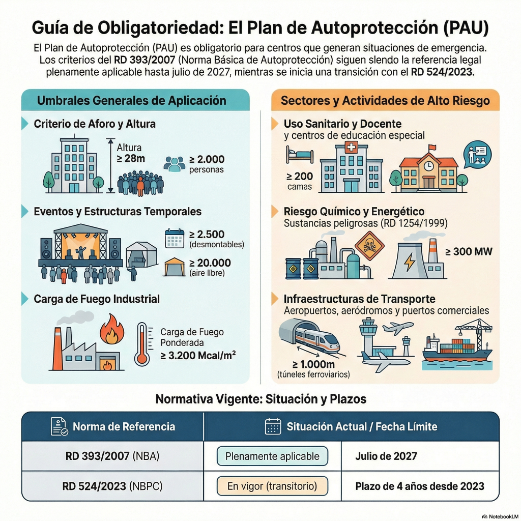 193. Cuando es obligatorio disponer de un plan de autoproteccion