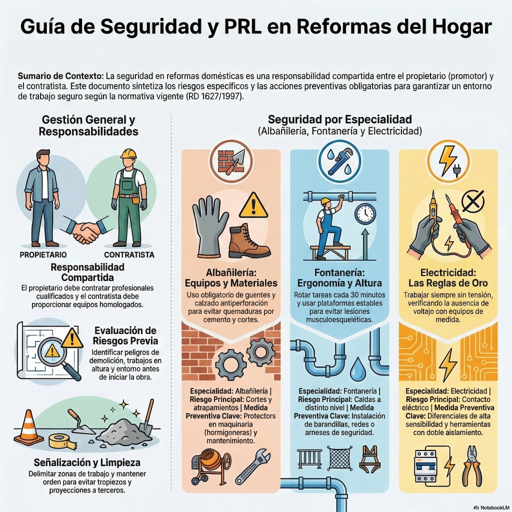 195. PRL en reformas del hogar: albañilería, fontanería, electricidad