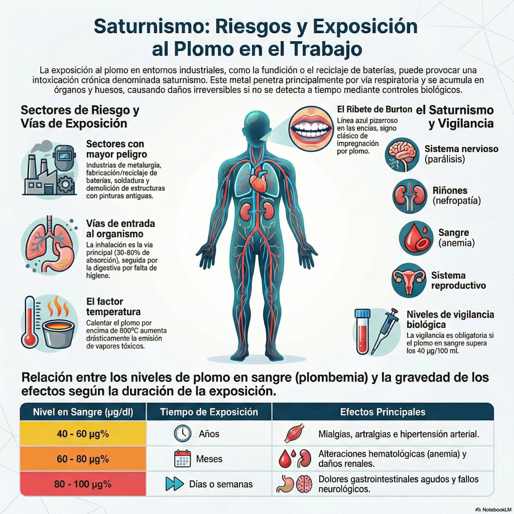 223. Plomo en el trabajo: exposición, efectos y sectores afectados (saturnismo)