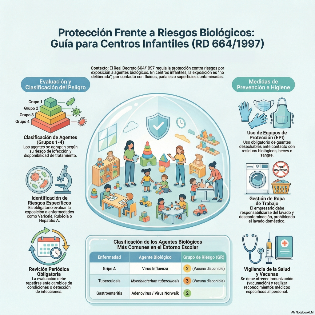 224. El RD 664/1997 sobre riesgos biológicos para centros infantiles