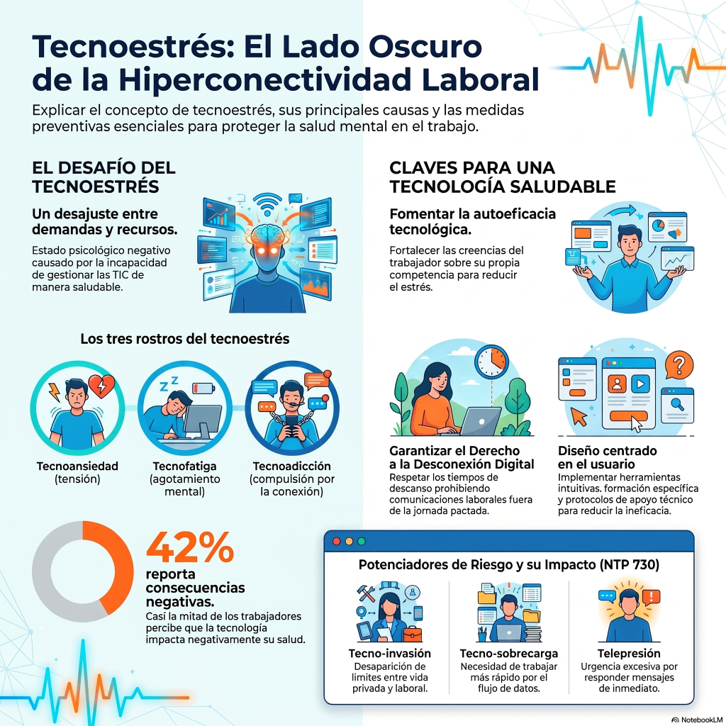 253. Tecnoestrés: cuando la tecnología se convierte en un riesgo psicosocial (NTP 730)