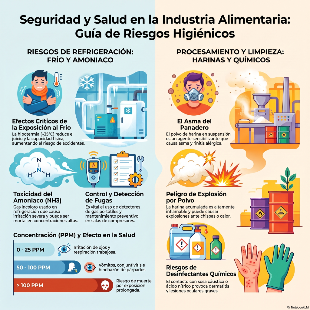 273. Riesgos higiénicos en la industria alimentaria: frío, amoniaco, harinas y desinfectantes